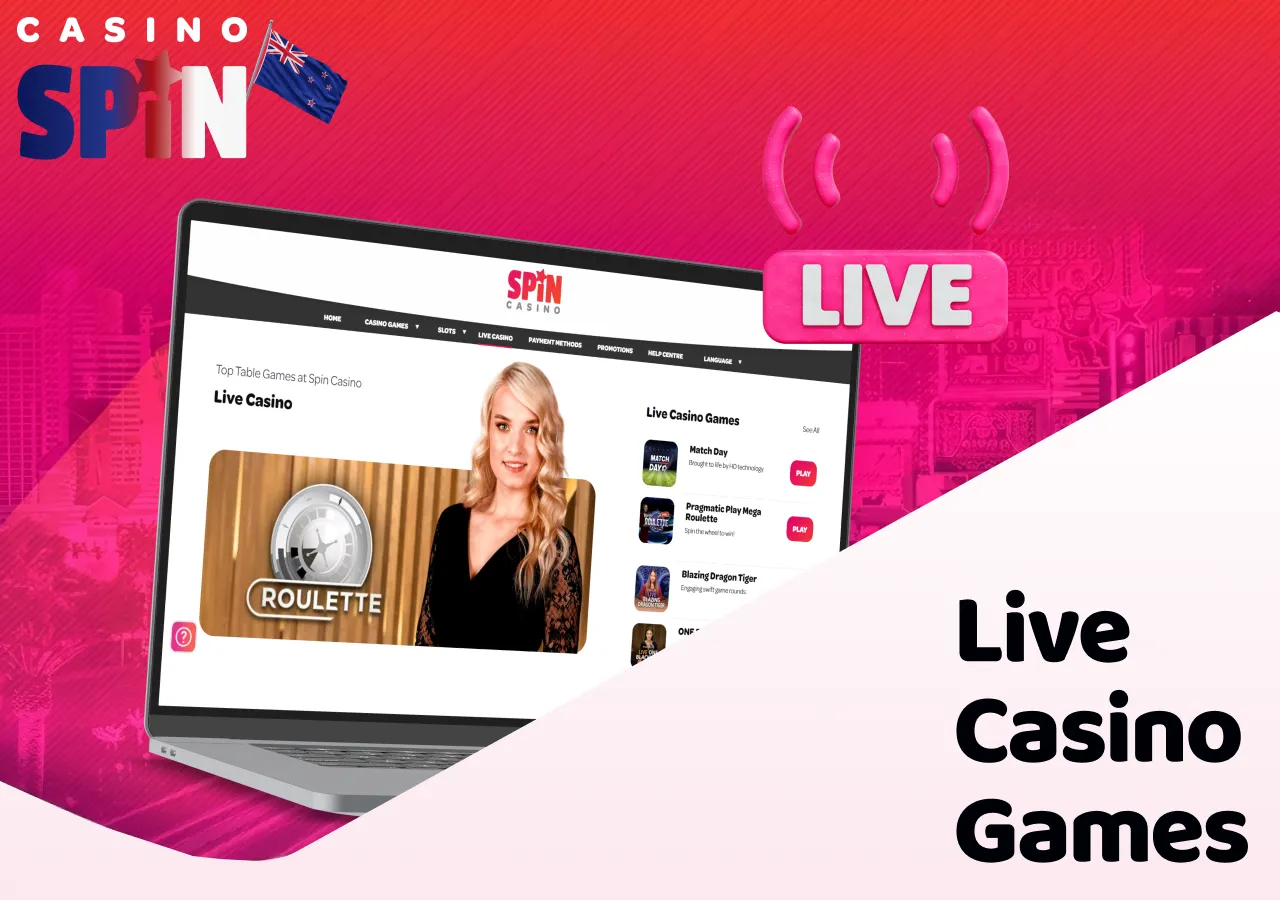Players in New Zealand can enjoy live dealer casino games.