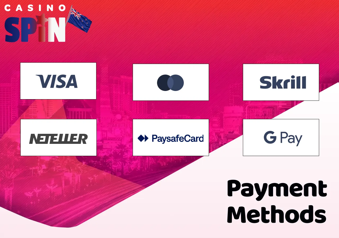 Players in New Zealand can use convenient deposit and withdrawal methods.